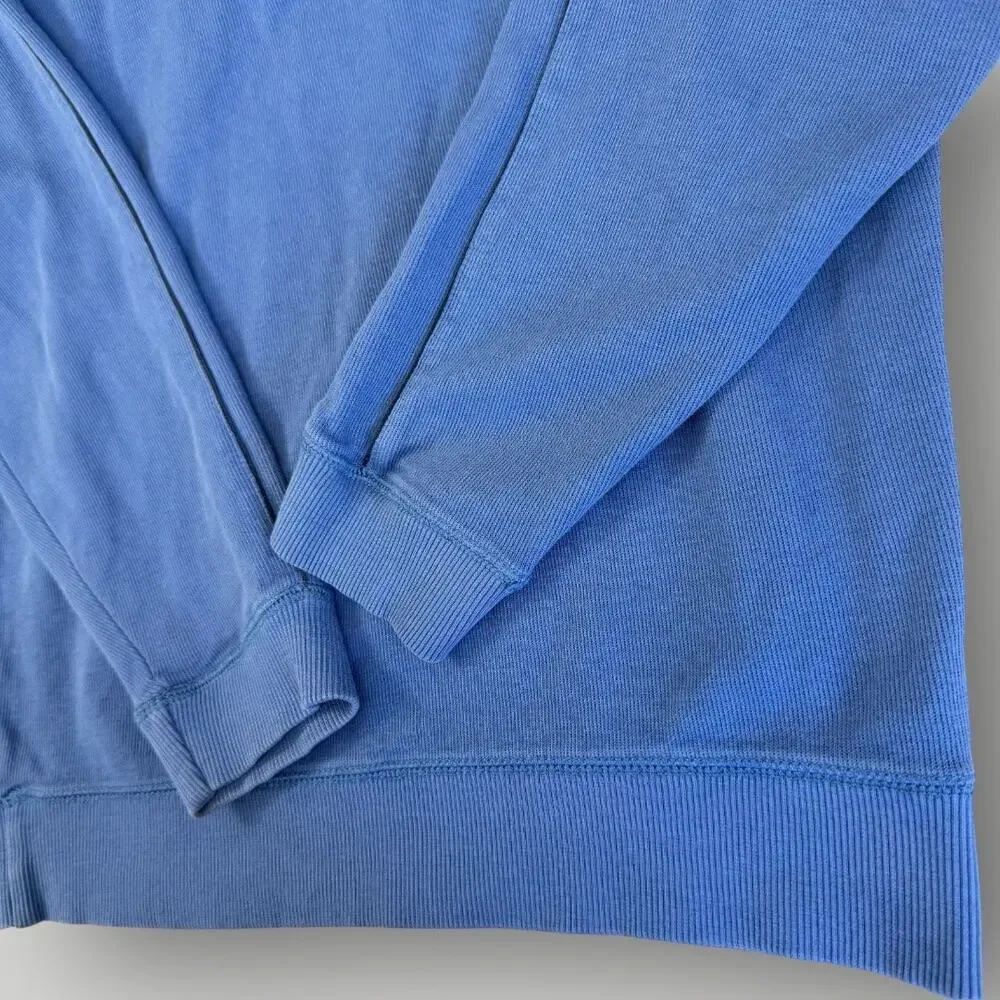 Roundtree & Yorke Long Sleeves 1/4 Zip Pullover Sweatshirt Cotton Size M Blue
